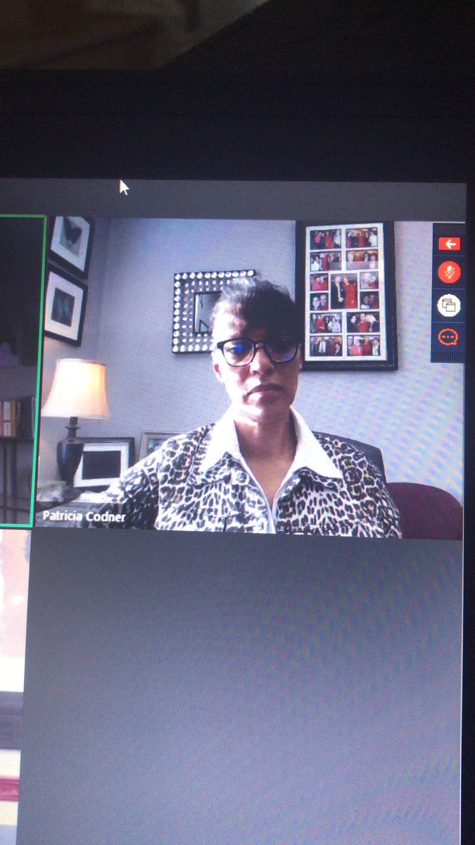 <a href="/PatriciaCodner/">Patricia Codner</a> <a href="/MissMillarCYC/">Ashley Fazzari (she/her)</a> So proud of my colleague and friend <a href="/PatriciaCodner/">Patricia Codner</a> for her honest contribution to today’s conversation about dismantling anti black racism.  #wordsmatter #whitesupremcyculture #blackexcellence #powerfulconversation