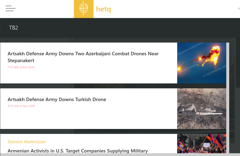 Was it a lot easier to find stories in the Armenian press about drones getting shot down (a very rare occurrence) than the daily toll those drones were taking -- first eradicating NKR's air defenses, then armor, then groups of soldiers, some as small as a dozen? /4