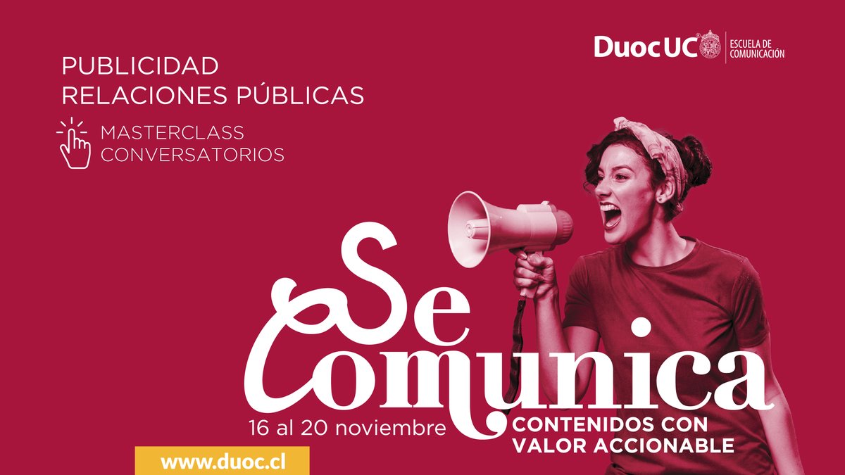 marcopuchi's tweet image. Tod@s invitad@s a la Semana de la Comunicación!! Grandes relatores y profesionales desde el 16 al 20 de noviembre. Más info e Inscripciones: welcu.com/discom/se-comu… 
Webinars complementarios: forms.gle/14aTcd7rvbWBW3…   

Nos vemos ahí!!