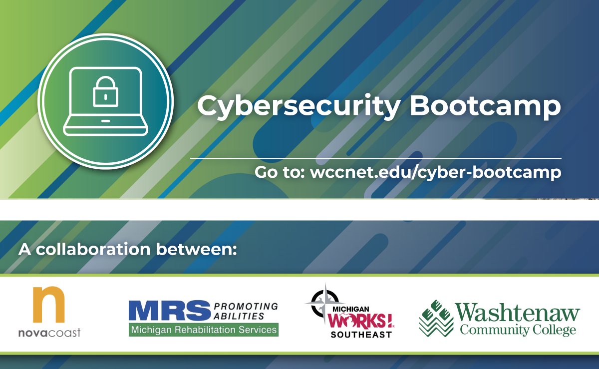 washtenawcc's tweet photo. This 10-week virtual #cybersecurity program earns you four certificates and a chance for employment at @Novacoast. Accepting apps through 11/19 >> https://t.co/4dweuzBg9G

Open to all. Military #veterans and their spouses can qualify for 100% tuition assistance.

@MichWorksSE https://t.co/VP8Um9mtsJ