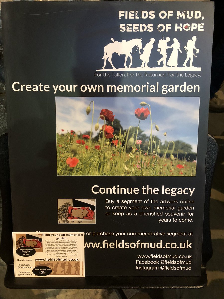 The mud sculpture, exhibited in the cathedral, had dormant poppy seeds within. The mud was broken up and sold with instructions on how to ‘rebirth’ the flowers.