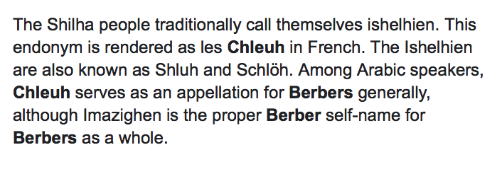 OK! I found the origin of the word. The proper spelling is chleuh. How it turned into a slur, is still unknown to me but my mother insisted that it's not a slur, but what we are which still keeps me confused.