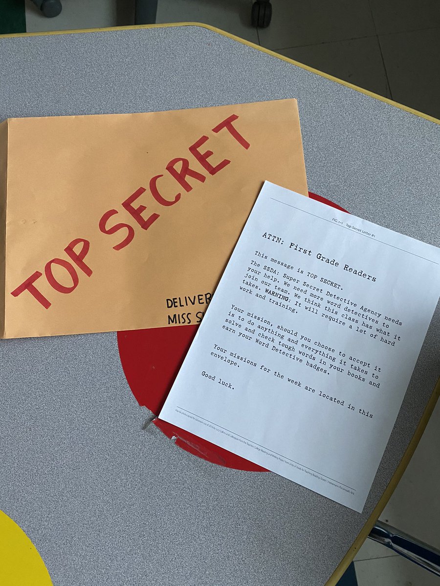 MissSideravage's tweet photo. What an EXCITING day for our 1st graders! We received a super secret invitation from the SSDA (Super Secret Detective Agency). We will have to work incredibly hard to become word detectives for the SSDA, but I think we’re up for the challenge!   🕵️🔎🕵️‍♂️ https://t.co/iFp1QNLEuP