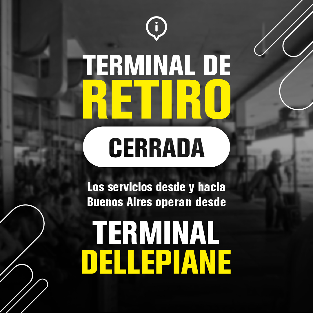 FlechaBusok's tweet photo. ¡La Terminal de Retiro permanecerá cerrada por refacciones hasta nuevo aviso!
Todos los servicios (salidas y llegadas) de Buenos Aires operarán desde la Terminal Dellepiane.
(Cruce entre Avenida Perito Moreno y Autopista 25 de Mayo).
#FlechaBus #TerminalRetiro #Dellepiane https://t.co/2sV8MDbuwW