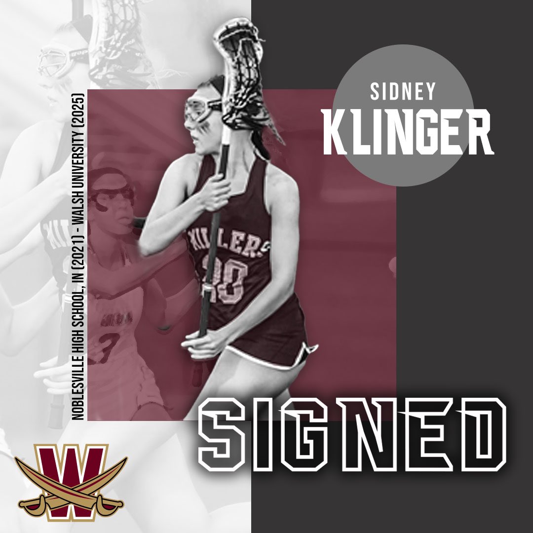 WalshWomensLax's tweet photo. Sidney Klinger is officially a cavalier⚔️

Congratulations and welcome to Walsh University! 
#swordsup⚔️ https://t.co/6rD5A417xH