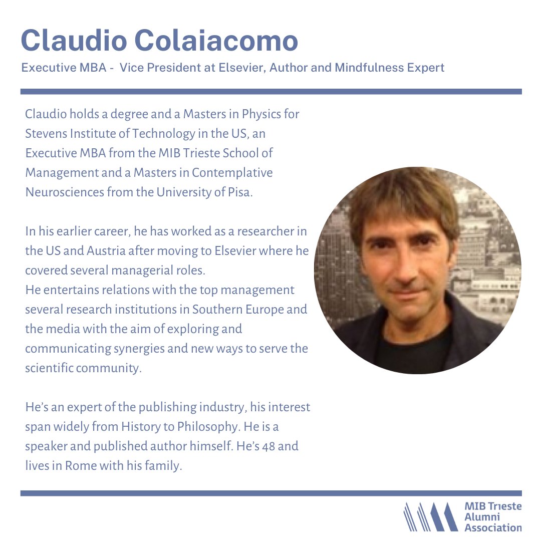 #MIBAlumni Virtual Reunion | #Nov21st 2020
ALUMNI STORIES. Let's "interview" the speakers!
It’s time to find out more about the MIBAlumni that will be present on our virtual stage!
Today we introduce Claudio Colaiacomo!
👉Register now  mib.edu/en/virtual-reu…
#MIBSpirit