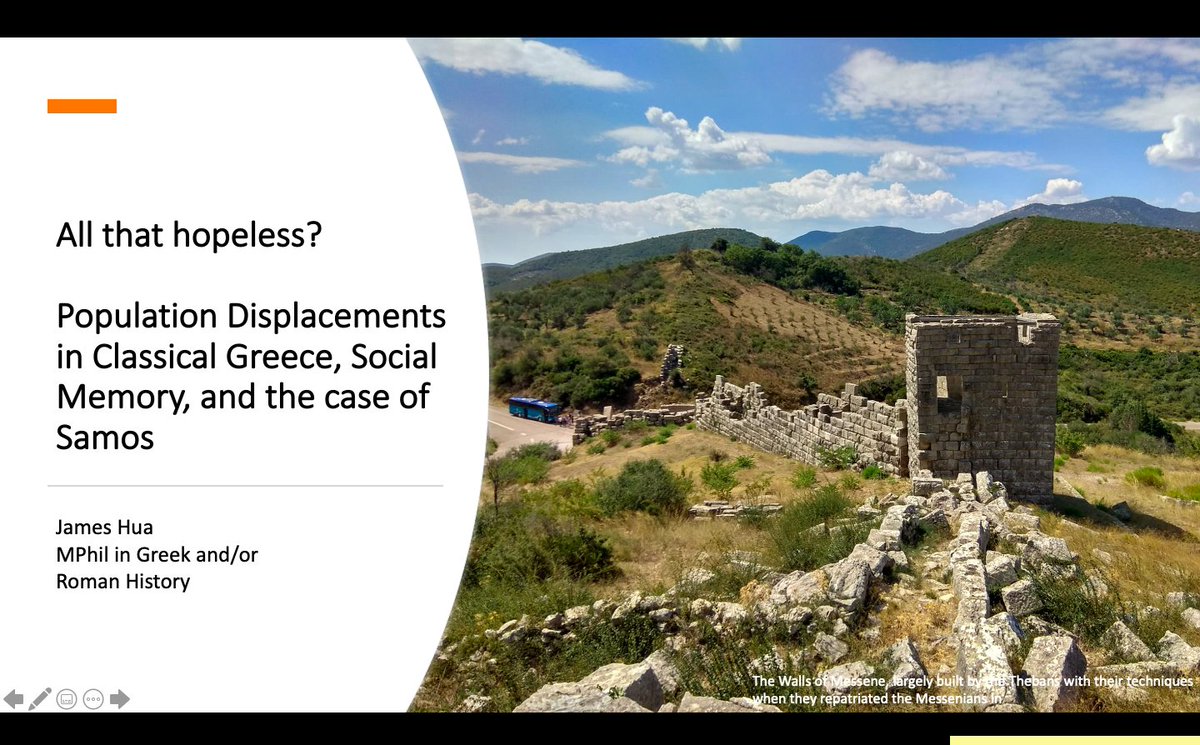 Delivered my first ever Work in Progress paper today, to the Ancient History Graduate WiP!

Really glad of the stimulating discussion afterwards &amp; for such great peers, &amp; the chance to think more deeply about population displacements (Messene pictured here,from BSA UG Course 18!)