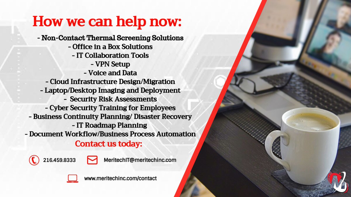 With COVID numbers rising,  the State of Ohio may be facing new restrictions and mandates. The pressure is on to prepare employees and students for remote learning and work and offices for COVID compliance.  Is your team ready?  We can help!  meritechinc.com/contact 

#COVID