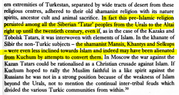 The various Khanates had different ways of dealing with the conquest of Kazan. The rulers of Sibir sent a congratulatory message to Ivan the Terrible. Later, Khan Kuchum adopted a defiant attitude towards the Russians and encouraged the his subjects to convert to Islam.
