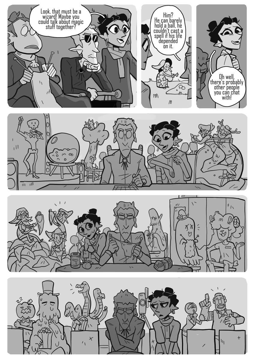 Here's a comic a made about a year ago, I've posted it here before but I didn't know how Twitter worked back then so most people only ever saw the first 4 pages. Anyway, it's about a vampire moving into a retirement home and I still love this story very much. I hope you do too!