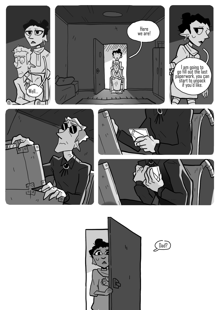 Here's a comic a made about a year ago, I've posted it here before but I didn't know how Twitter worked back then so most people only ever saw the first 4 pages. Anyway, it's about a vampire moving into a retirement home and I still love this story very much. I hope you do too!
