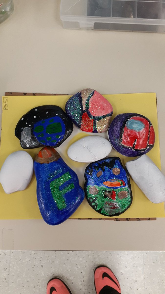 Some of our class rocks are done. Students had a blast creating them