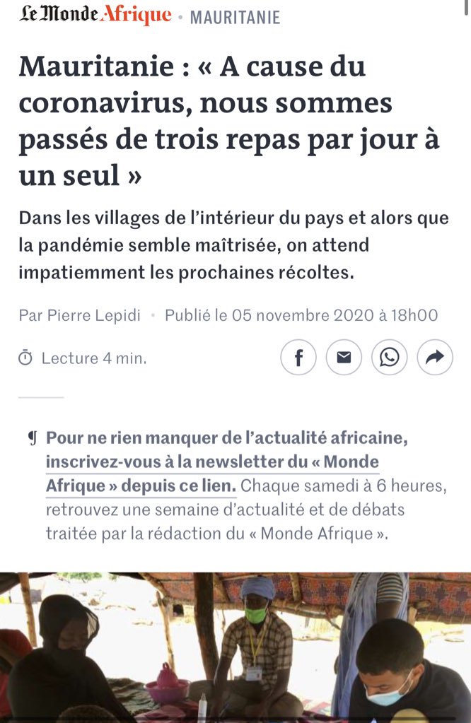 La Mauritanie  : Bilan humain correct vis à vis du Covid19. Des répercussions économiques toutefois importantes. Accentuées par le blocage de Guerguerat.Petite démographie [5M d’habitants]. Armée faible, dépendance vivrière à l’égard du Maroc. Économie stagnante.