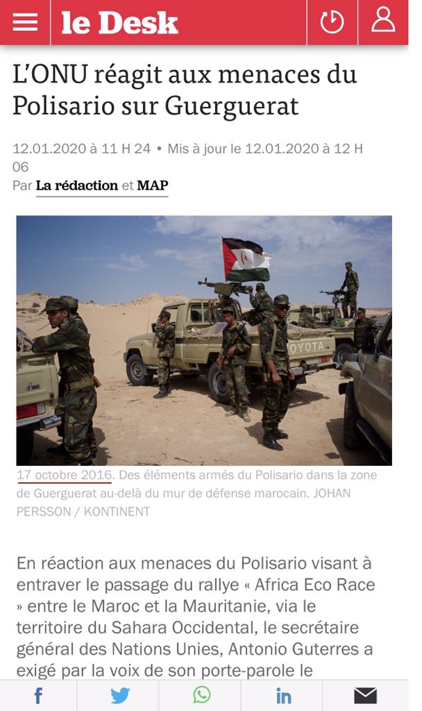  — Comment réagir aujourd’hui ?Tout d’abord, il faut mesurer l’ampleur réelle des événements. Ces gesticulations du polisario ont lieu chaque années à l’occasion de la résolution annuelle du Conseil de Sécurité. Chaque année, ils retournent gentiment en algérie.