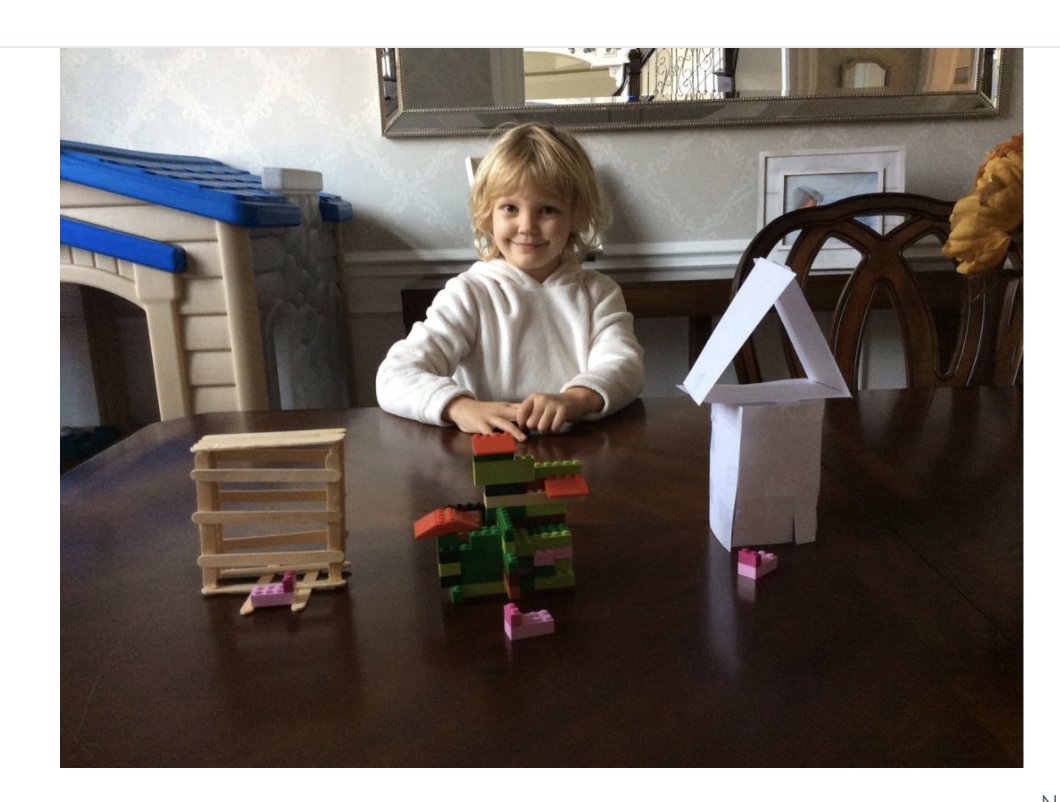 DrKathyGarneau's tweet photo. We had so much fun building our house for the Three Little Pigs. Can you spot the pink LEGO pigs? #STEM106 #Kindergarten #StorybookSTEM  #PicturebookSTEM https://t.co/jVShajyn9F