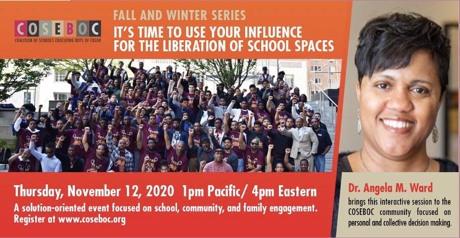 COSEBOC's tweet photo. 4pm today! Pre-registration required. COSEBOC Virtual Equity Series Event w/ Dr. @2WardEquity will focus on personal & collective decision-making. #COSEBOC2020 #EquityForLiberation #Equity #LeadersToLearnFrom #RestorativePractices #AntiRacistEd Thank you @EqualOppSchools ! https://t.co/IwXVHQdytY