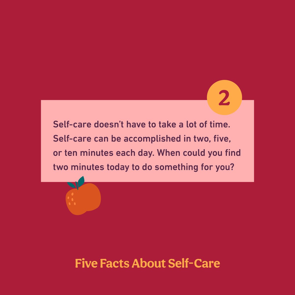 awcommunities's tweet image. When could you find two minutes today to do something for YOU? #SelfCare #Fact2 #Reach4MO