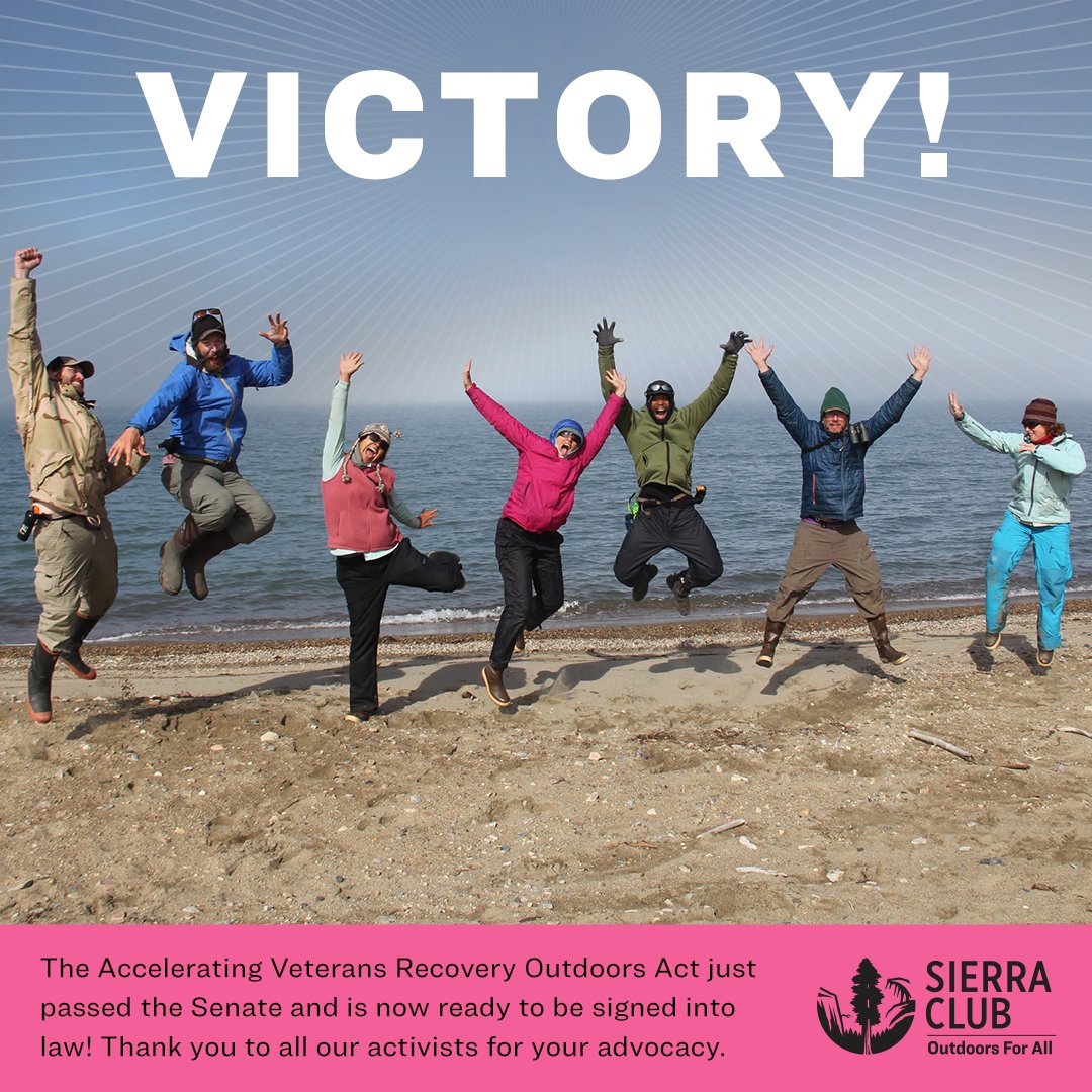 SierraOutdoors's tweet photo. ICYMI: This week, the Accelerating #Veterans Recovery Outdoors Act passed the Senate & is ready to be signed into law, and @NYGovCuomo signed the Outdoor Rx bill into law just in time for #VeteransDay! Two big victories -- thank you to all our activists! #LandWeDefend @SierraClub https://t.co/NJsRcH7b2S