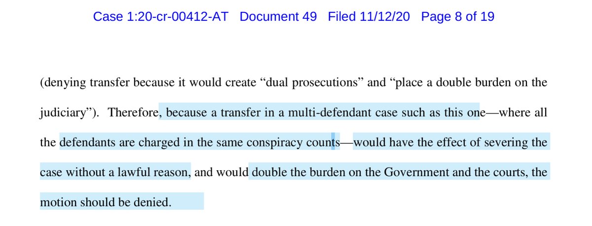 Here I uploaded the Government’s Opposition to a public drive  https://drive.google.com/file/d/1zpMiu_RZ9TG-zJahEG6q3pApNuONL7B_/view?usp=drivesdkOr you can pay $1.90  https://ecf.nysd.uscourts.gov/doc1/127127960961But by now if I say something that’s typically because I canz readz but meh whatever