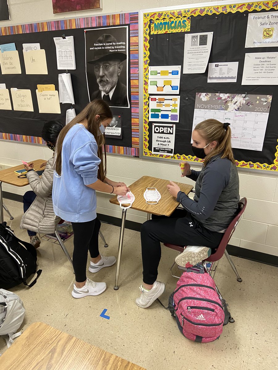 HighMuskego's tweet photo. We are having so much fun decorating masks and watching Coco at this month’s meeting! Thank you to everyone who participated and helped us celebrate Día de los Muertos! @MHSIrvine @MuskegoNorwaySc https://t.co/Jb1NkvriIz