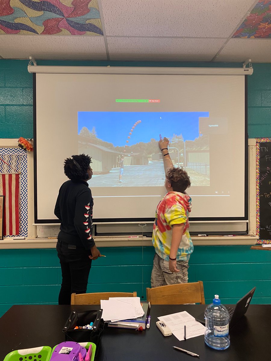 mrswhitehhs's tweet photo. I have a class full of basketball players! So we are modeling shooting a basketball with parabolas today! #DOINGmath #parabolas #desmos #makingmathfun @HollowayHigh https://t.co/ONl5O8C5On