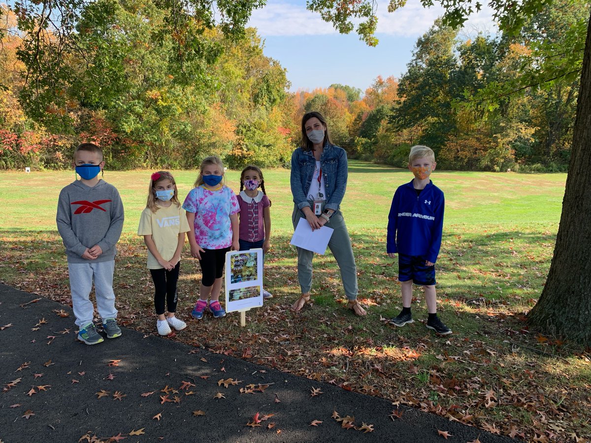 KWMathScience's tweet photo. Beautiful fall weather = An enjoyable math book walk!
Mrs. Marshall @marshallmath1 and some 2nd grade friends took a walk, read about nature, and answered math questions! Thank you @McLennan1977 for the amazing words and pictures in your Autumn Math Walk book! #GriswoldSOARS https://t.co/UDeQu0wgwr