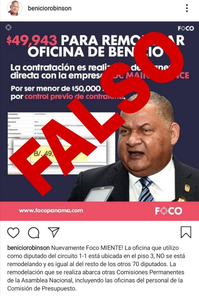 BenicioRobinson's tweet photo. ACLARACİÓN: #FocoMiente https://t.co/bDa6oLFmQ5