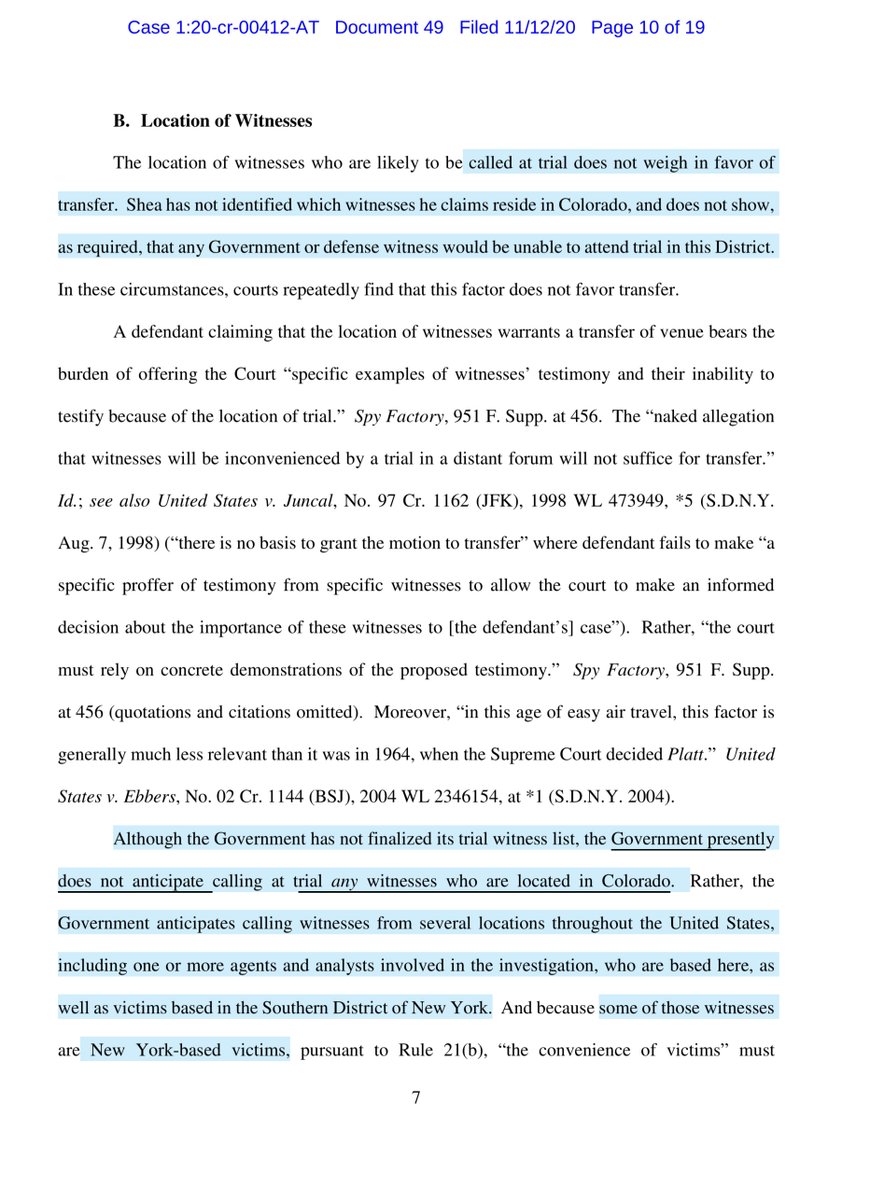 LOLS“Shea and his wife received hundreds of thousands of dollars in connection with the charged scheme.. Shea also took several trips— New York like Boston & Scranton—which belies the notion that Shea is incapable of traveling to the East Coast..” https://twitter.com/File411/status/1326992475203006468?s=20