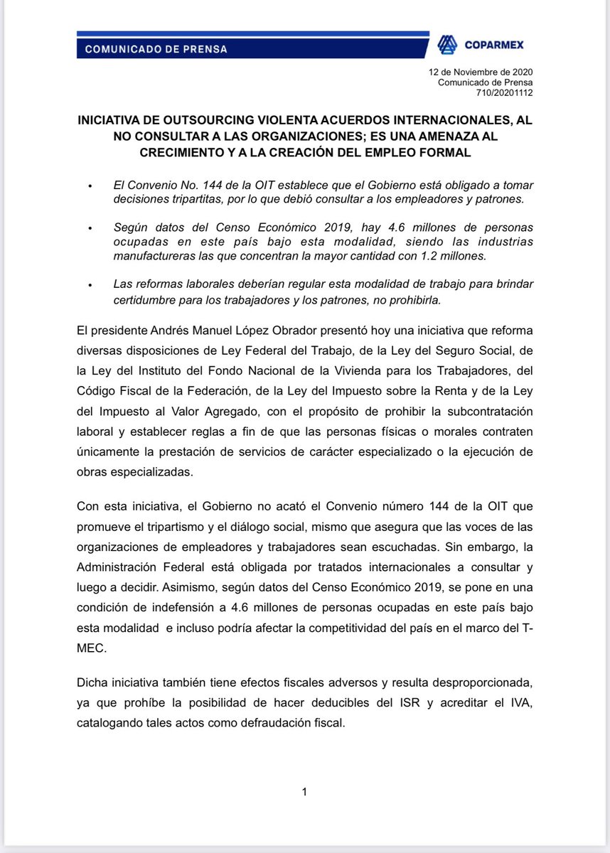 qtf's tweet photo. El outsourcing genera empleos y peor aún ¡NO HAY TMEC SIN OUTSOURCING!
Es un atentado grave contra la productividad.
AMLO patea el empleo en México.
Es un inepto.
Las empresas se van a ir, punto; aumentará la pobreza, el desempleo, la inseguridad... dogmatismo puro. 
FernandaF https://t.co/JVWF4t3zfj