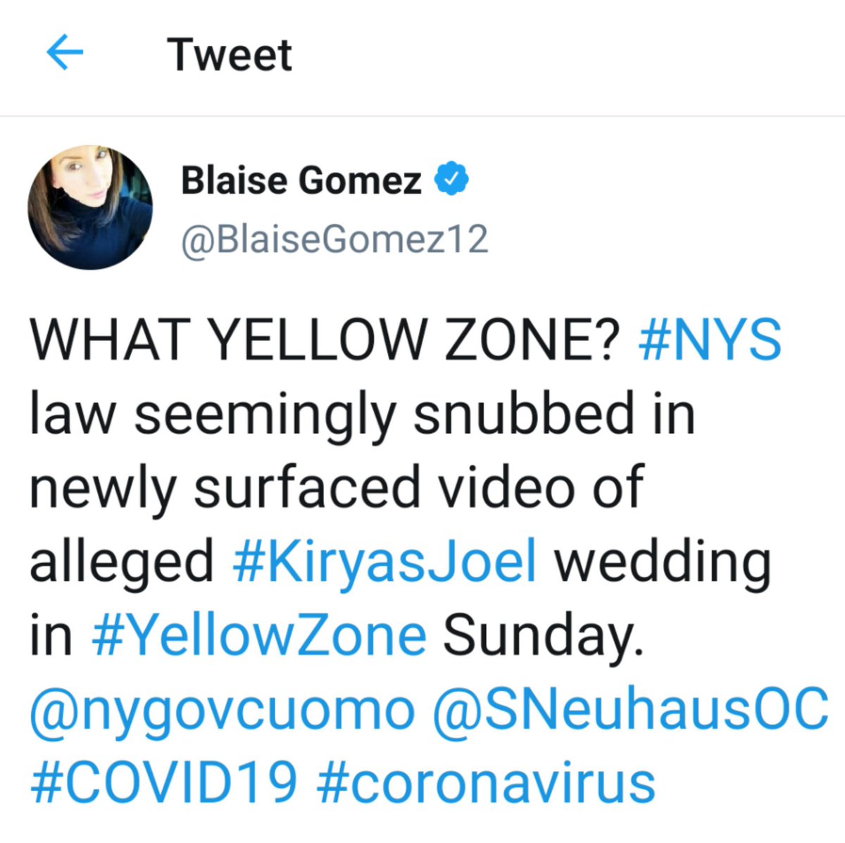 TownPalmTreeHQ's tweet photo. YELLOW JOURNALISM: She calls herself a reporter, but feeds her viewers with fake news almost every time she reports about Kiryas Joel. She's an embarrassment to @News12HV and every other honest reporter out there. Fire  @BlaiseGomez12 It's the right thing to do #StopTheHate https://t.co/gEj0vDBFTK