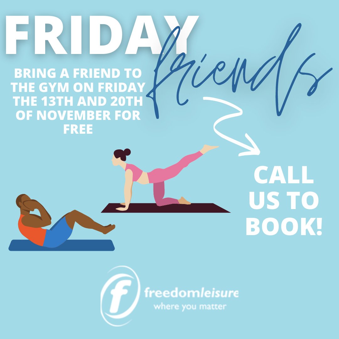 Tomorrow is Friday Friends! 

Bring a friend along to the gym for free, give us call to book them into a gym session slot and show them what you love about training here with us 🙌