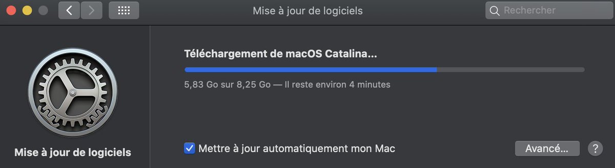 SebErrien's tweet image. Donc la MAJ Big Sur me lance ... un download de Catalina 🤔
