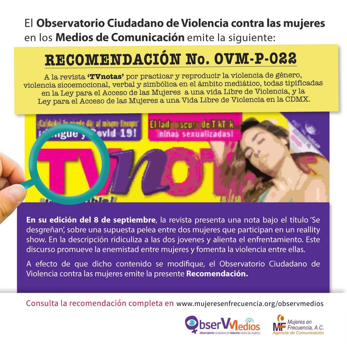 observmediosmx's tweet photo. #observmedios #losmediosmeviolentan #sexismono #SEMUJERES #proyectocoinversion2020 Secretaría de las Mujeres CDMX Mujeres en Frecuencia, A.C. Secretaría de Gobernación CONAVIM Inmujeres México Of Carmen Saavedra, #TVNotas @TVNotasmx 
https://t.co/qk8rOdfVUn https://t.co/NvggPZDp9z