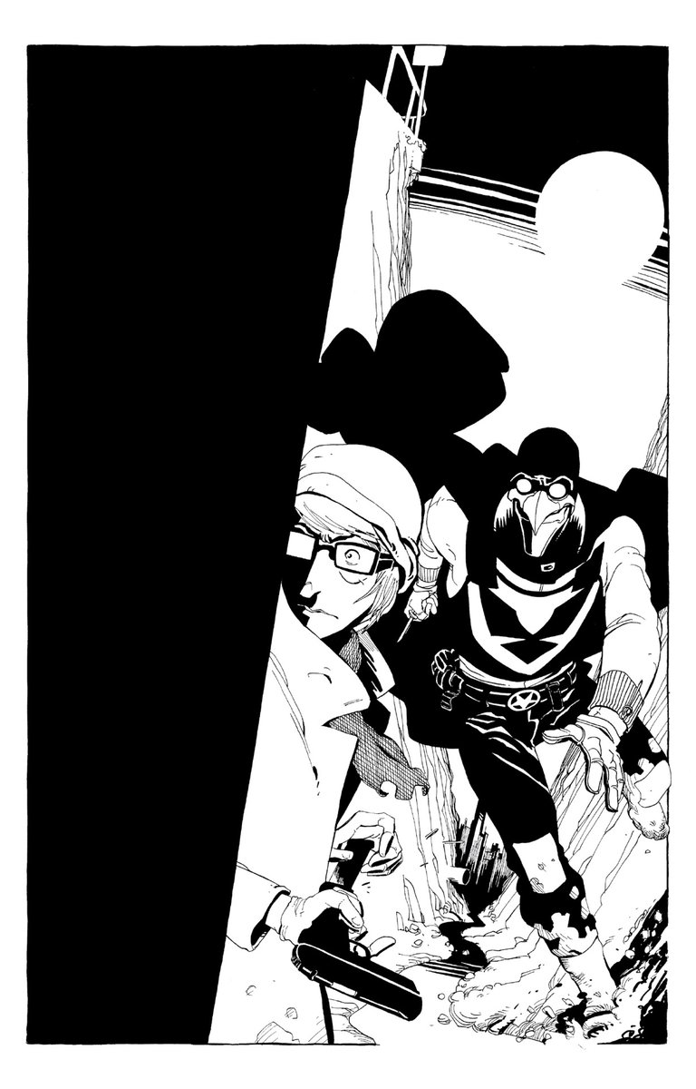 Came across some splash pages I did for an unpublished FOWL story from... 2014? My memories from then are squirrely, but I like the look of these pages. Dig those scraggly, neurotic lines ?️