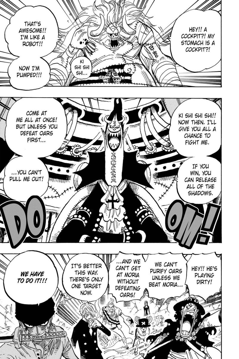 Oz n’était pas un ennemi classique certes, mais contrairement à Kaido, il n’était pas l’antagoniste à abattre de l’arc, il n’était pas un ennemi réservé à Luffy.Il était juste une marionnette contrôlée par le vrai antagoniste: Moria.