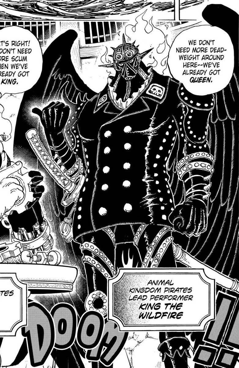 Du côté des forces de Kaido, y a de puissants perso se battant en partie à l’épée/arme tranchante:-les Calamités;-Who’s Who et Sasaki;-et Hotei (même si on ne connaît pas son niveau malgré son statut supposant un bon lvl).Vous devinez certainement où je veux en venir.