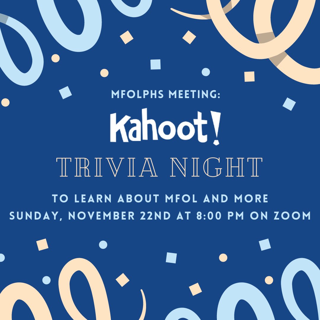 🚨 Come to our Kahoot Trivia Night to learn about MFOL &amp; how to end gun violence on Sunday, 11/22 at 8 pm! 🚨