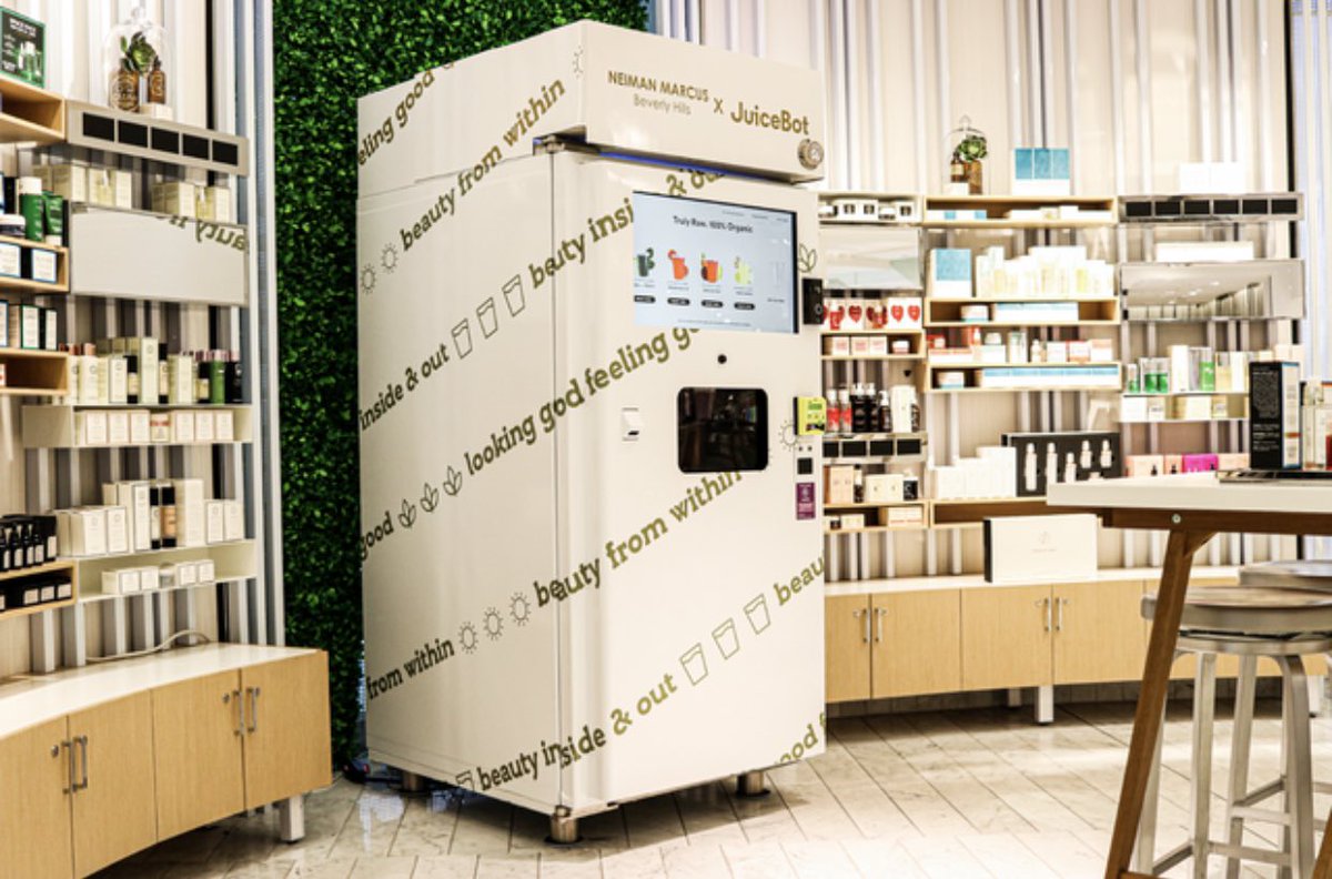 juicebotoffcl's tweet photo. At Neiman Marcus, you too can enjoy our cold pressed juice without the bottles and cans. 🍊🍋🍎 #vendingmachine #coldpressjuice #HealthyFood https://t.co/O4hA1er36w