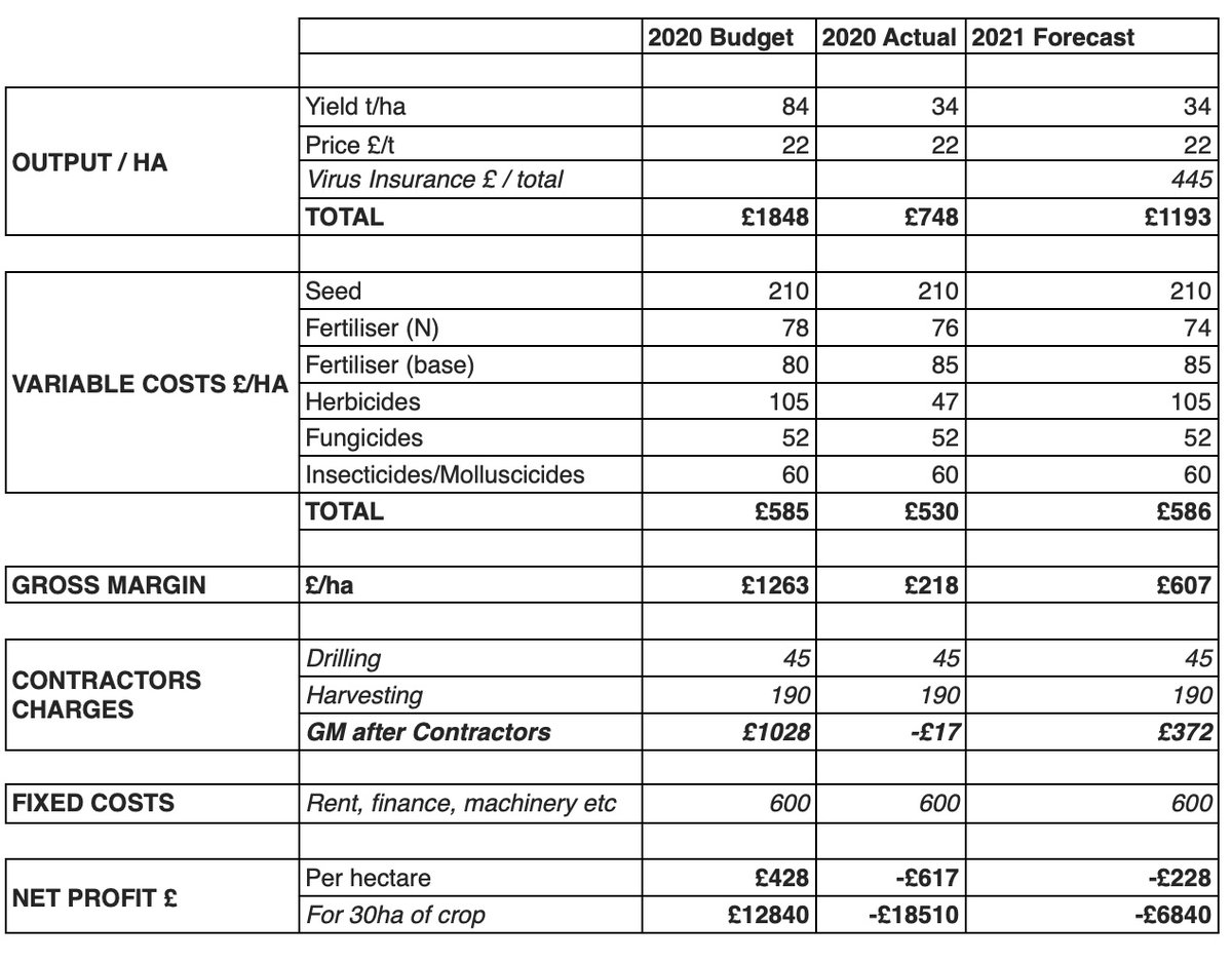 Now plug these numbers into the 2021 budget including the virus insurance scheme. The scheme goes someway to mitigate the loss but still ends up in negative territory.