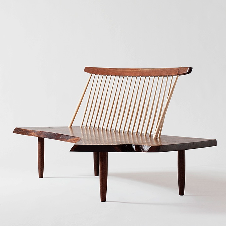Which is why I love Nakashima's pieces so much: it's their radical honesty, their celebration of the material's beauty (and oh my GOD that wood is gorgeous) and their imperative to feature the wood's flaws ("flaws") as design elements.