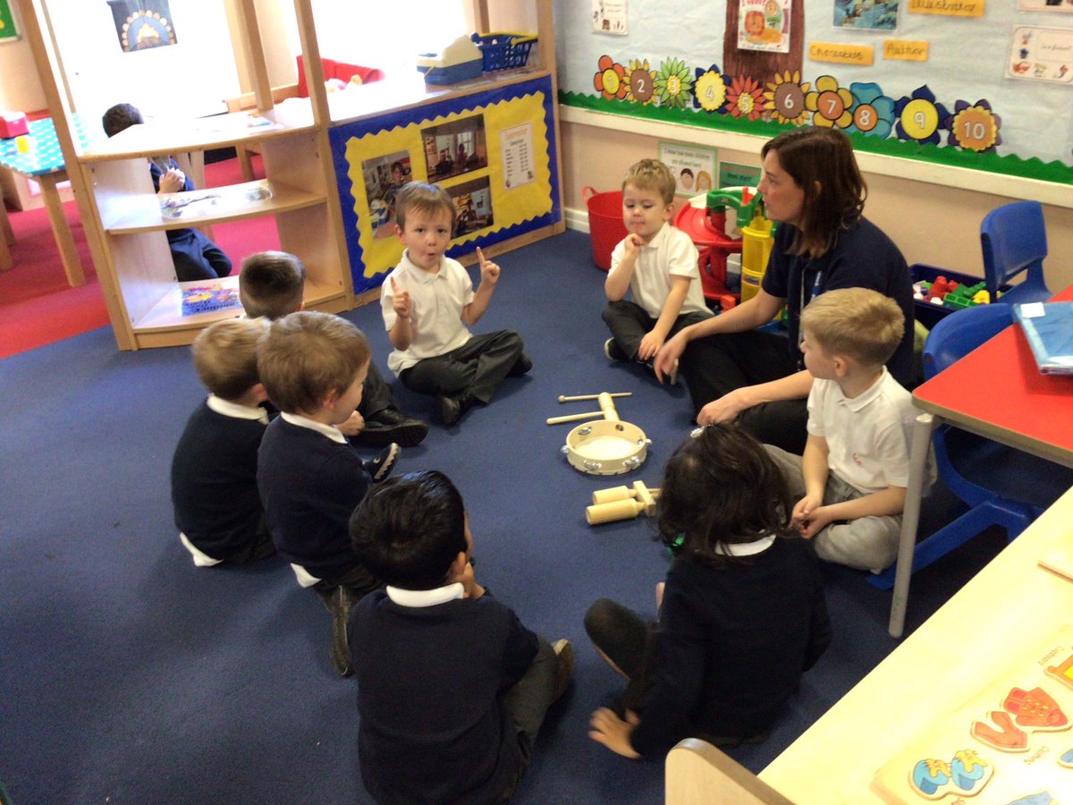 easterside_a's tweet photo. Nursery listening and copying playing instruments in the correct order. This helps to develop their turn taking skills, along with their sequential auditory memory supporting their phonic development. #Eastersideliteracy https://t.co/ywSytdqCel