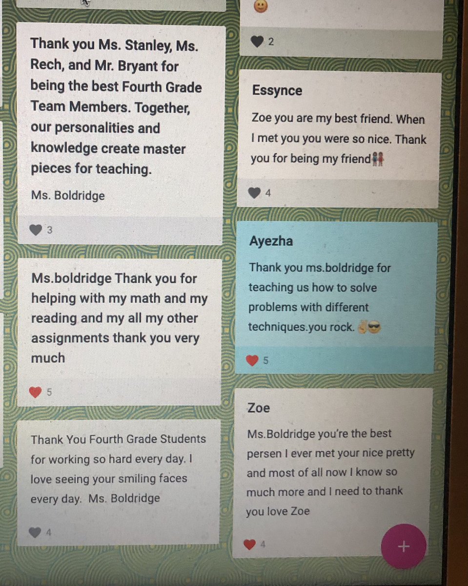 b_kmarie's tweet photo. Sending positive vibes from fourth grade. Positive Post-It Note Week at its best!! @ErvinHMC1 @AnnaBlancarte11 @HMC1Proud @love4teaching03 https://t.co/UzUXcqT0gI