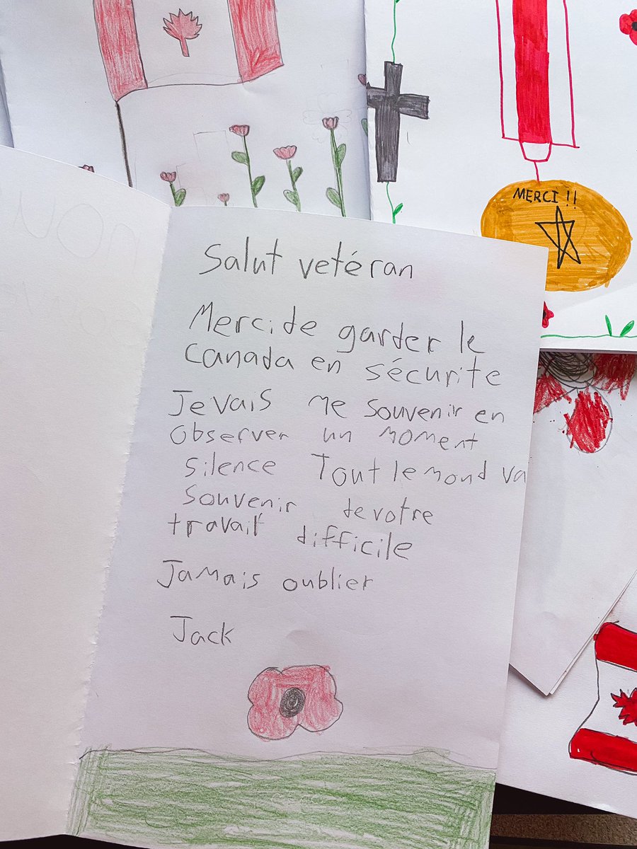 mlleoneill's tweet photo. we worked hard to create these beautiful cards for the veterans in French class at @BeachBalmy . I can’t wait to send them in the mail this weekend on behalf of the classes! #TDSB https://t.co/UPZKqUWOHR