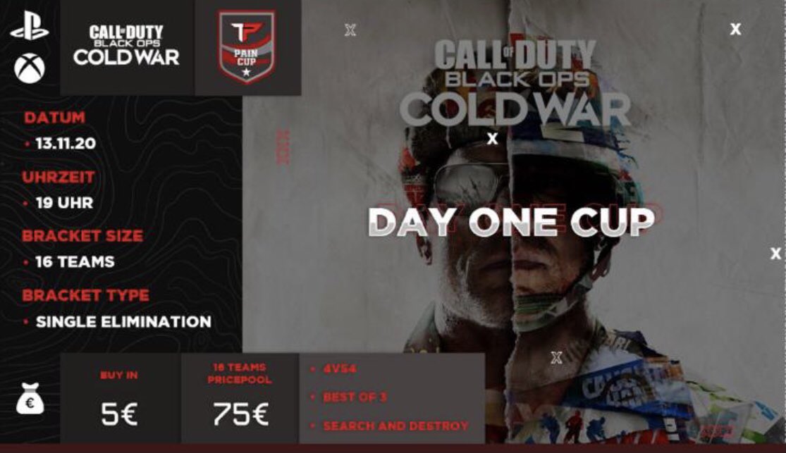 TSKCOD's tweet photo. Today our Call of Duty Team plays the Day One Cup organized by @PainNation_DE .

We wish them the best of luck! https://t.co/IdielptcAF