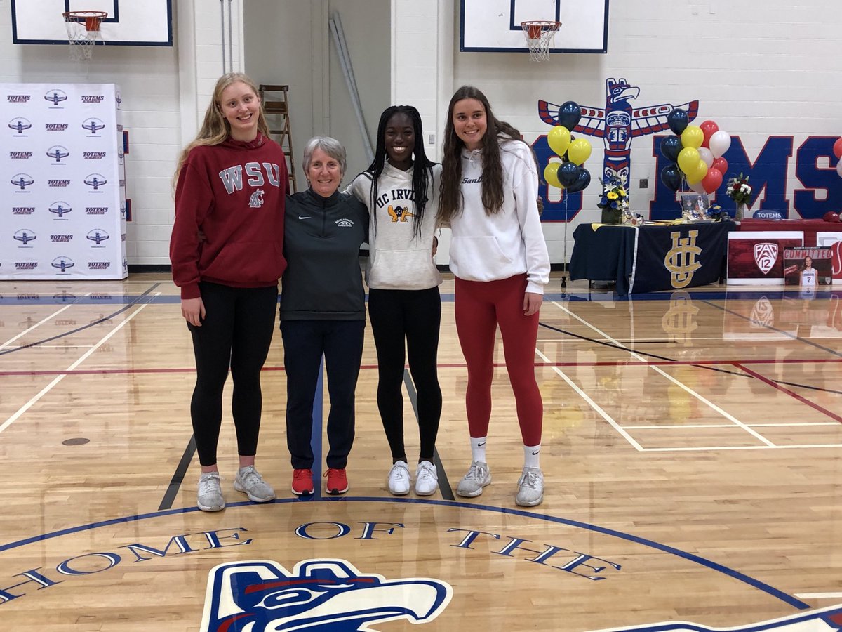 AllisonMcNeill's tweet photo. Congratulations to these three amazing young women!  They are incredible people, teammates, students, athletes and role models.  We are so proud to have been part of their journey! #TotemPride #EarnedNotGiven https://t.co/JuLBm0W1Lg