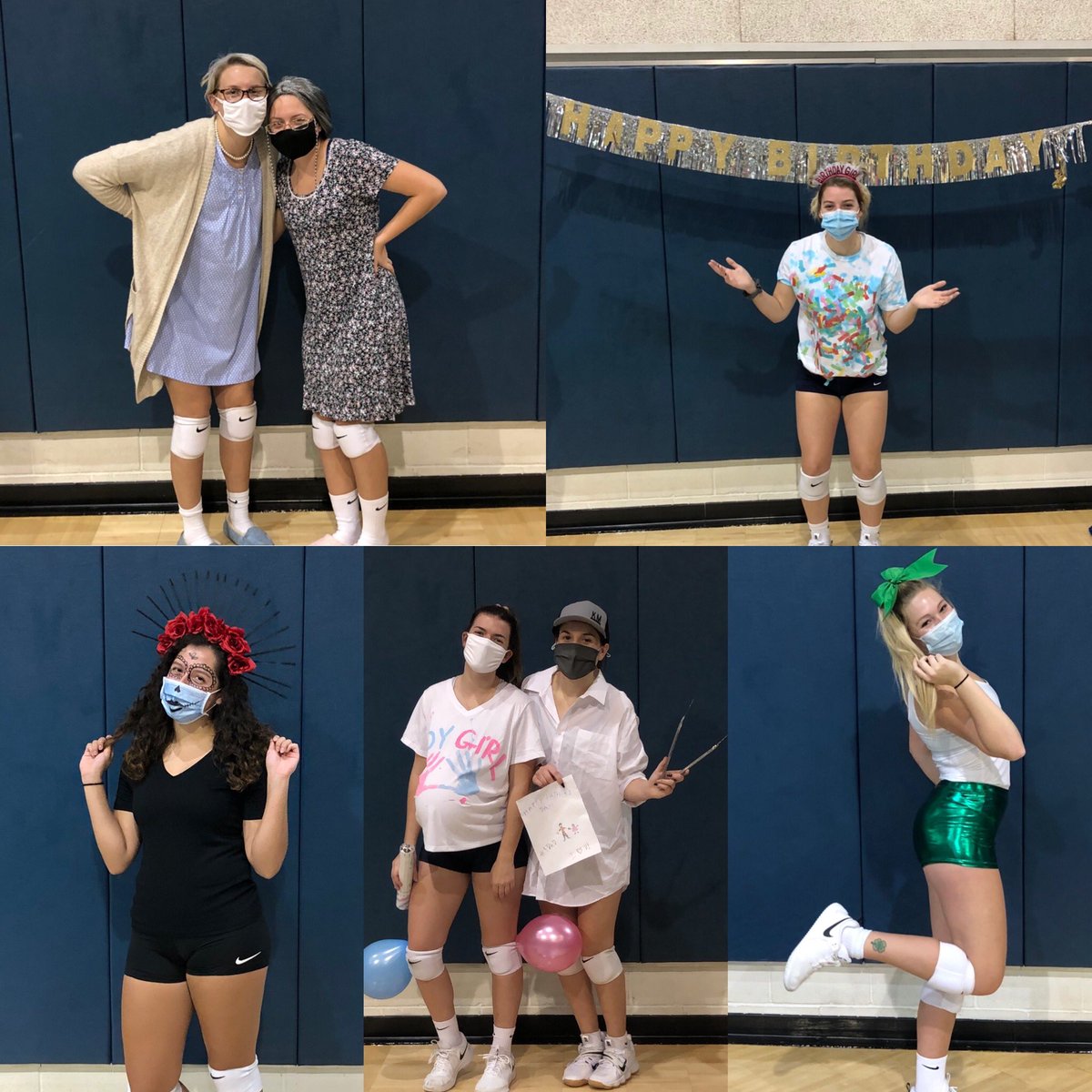 ETBU_Volleyball's tweet photo. For the last practice of 2020, the girls got to choose a holiday to dress up as!!! Today was so much 𝗙 𝗨 𝗡!!! This family is so special! 💙💛🐯
#HolidayPractice #TRUST #etbuathletics #etbuvolleyball https://t.co/oUjZdlmnMP