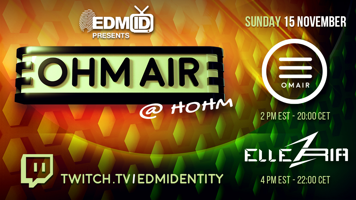 We've got the next edition of #OHMAIRatHOHM coming to you with sets from <a href="/OMAIRMusic/">OMAIR</a> and <a href="/EllezRiaMusic/">Ellez Ria / Arkam</a>. Tune in this Sunday at 11am PT to catch all the action!

twitch.tv/edmidentity