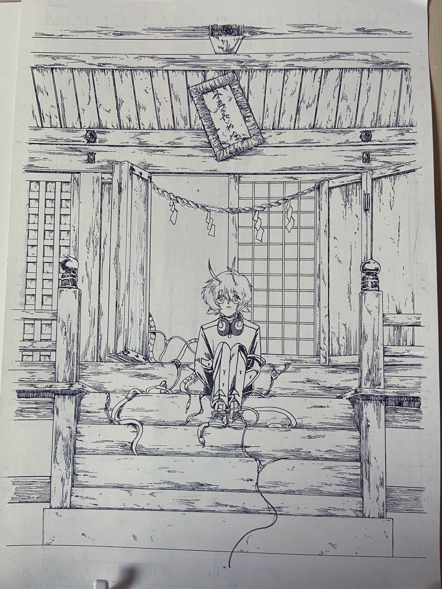 ひたすら木目を描きました! 
