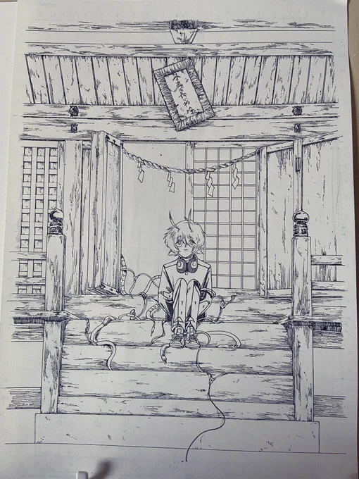 ひたすら木目を描きました! 