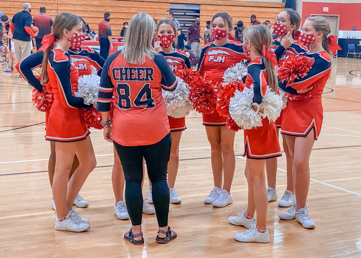First <a href="/FJHChargers/">Fishers Junior High</a> basketball game with her cheer squad and hopefully not the last. 😔